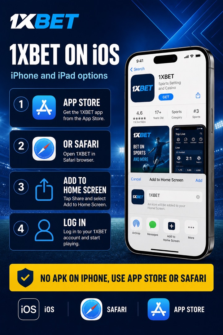 Illustration: add 1xBet to the iPhone home screen